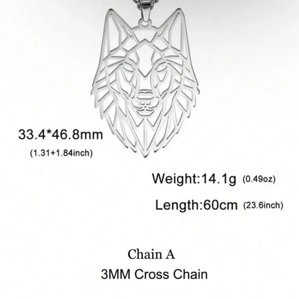 Wolf Pendant Necklace, Stainless Steel‎ Jewelry for Jewelry Gift